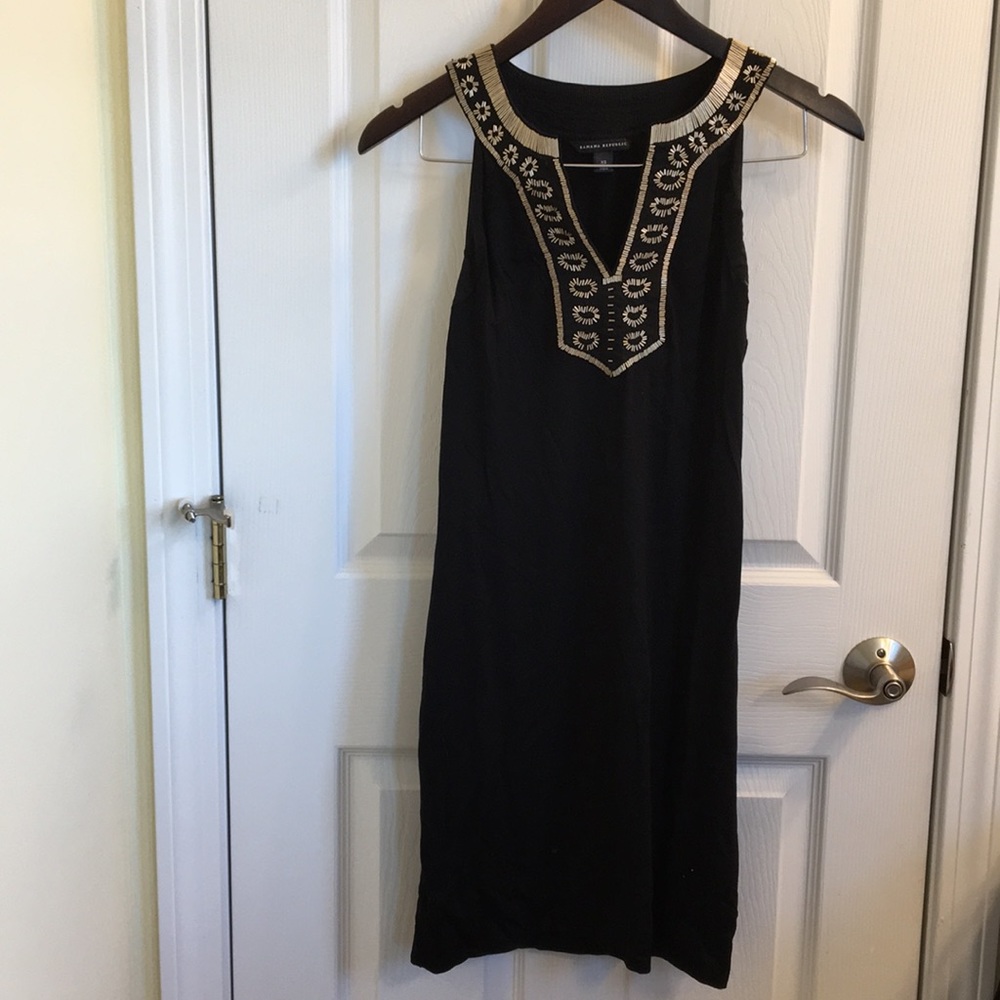 Banana Republic black dress w/ gold details